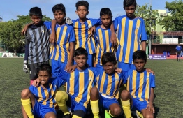 Yasin Ahmed Nashid (Bottom 2nd from right) with Valencia at U12 Youth Championship 2022 -- Photo: FAM