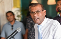 (FILE) Parliament Speaker Mohamed Nasheed speaking at a campaign event on January 30, 2023 -- Photo: Fayaz Moosa / Mihaaru