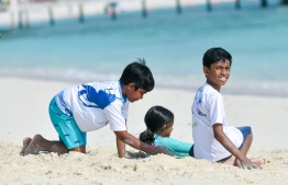 Kudagiri Picnic Island opens to the public: visitors enjoying on the beach -- Photo: Fayaaz Moosa