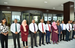 President and cabinet ministers, with the family members of the late Umar Zahir, at the Umar Zahir Office Building opening ceremony held on 15th February 2023. PHOTO: PRESIDENT'S OFFICE