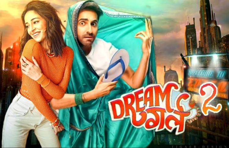 "ޑްރީމް ގާލް 2" ގެ ނުރަސްމީ ޕޯސްޓަރެއް؛ ފިލްމުގެ ލީޑުން ފެންނަ އަޔޫޝްމަން (ކ) އަދި އަނަންޔާ ޕާންޑޭ (ވ)