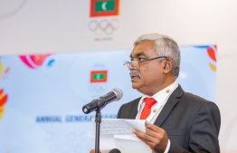 President of the Maldives Olympic Committee Mohamed Abdul Sattar; the committee set an annual budget of MVR 72 million for 2023-- Photo: Nishan Ali | Mihaaru