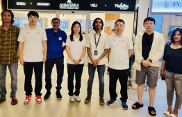 TTAM officials with TT coach and players from Yunnan province, China who arrived in Maldives yesterday: The Chinese coach and players will continue training Maldivian TT players until March 18 -- Photo: TTAM