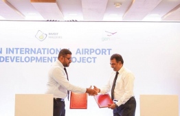 Signing ceremony held between Gan International Airport and Renaatus Projects Pvt Ltd for the expansion of the airport-- Photo: Ministry of Economic Development