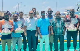"Bandharee" from Faafu atoll Feeali set the new single-day record by weighing over 14 tons of yellowfin tuna at Ensis Group's factory--
