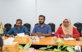 (FILE) Kulhudhufushi City Council's Mayor Athif (M) attending one of their meetings on March 22, 2023 -- Photo: Kulhudhufushi Council