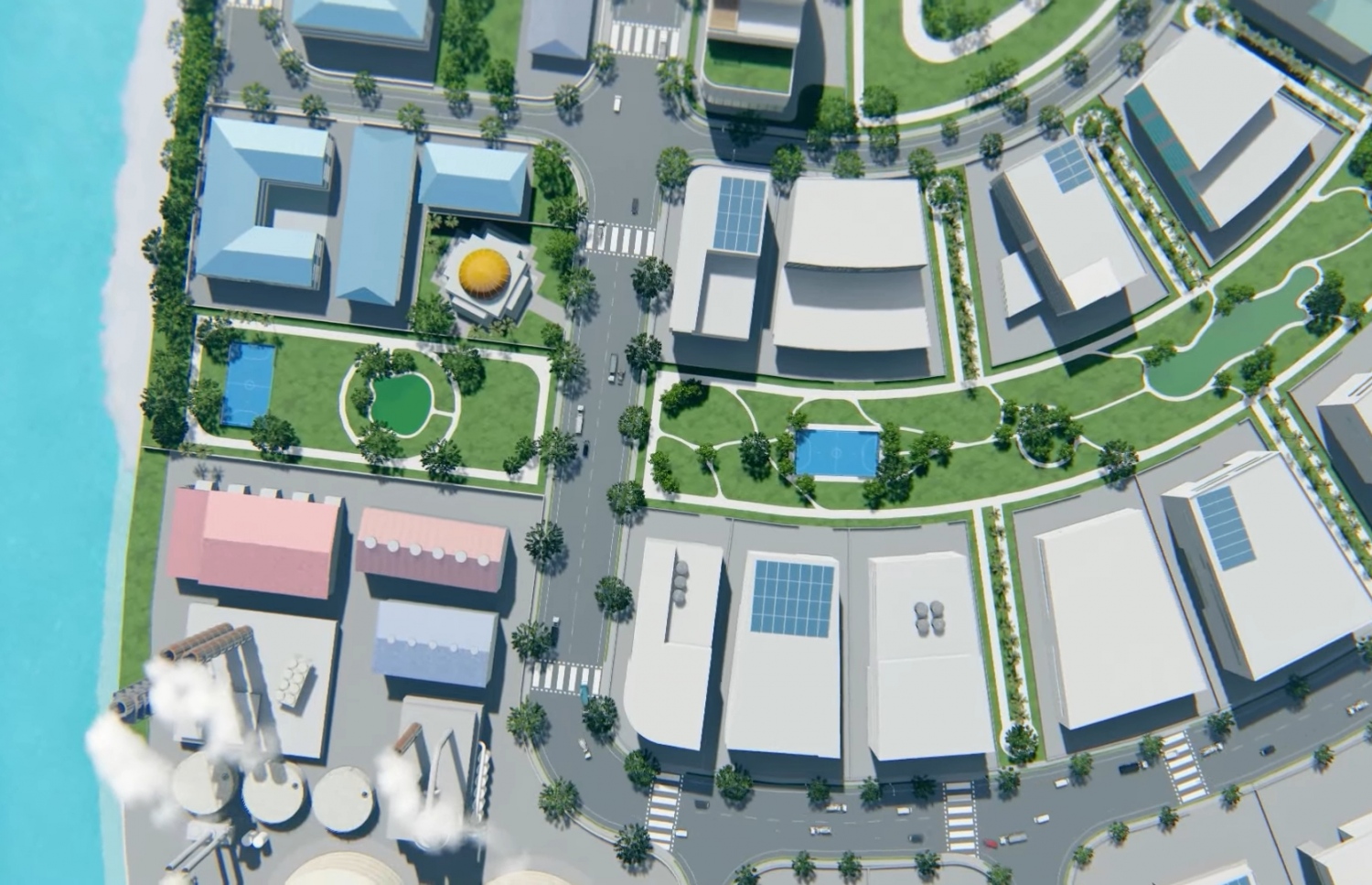 ތިލަފުށި ތަރައްގީކޮށް ނިމޭއިރު ހުންނާނެ ގޮތުގެ ކުރެހުމެއް: އެ ރަށުގައި މީހުންނަށް ބޭނުންވާ ޒަރޫރީ ހުރިހާ ހިދުމަތްތަކެއް ލިބެން ހުންނާނެ-- ފޮޓޯ: އާބަންކޯ