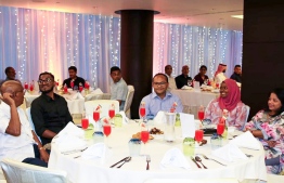 Some of the guests attending the Iftar dinner hosted by the Saudi Ambassador at the Jen Hotel