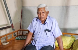 Idrees Aboobakuru, an expert in 'Dhivehi Beys', or traditional medicine, at his home in March 2023. PHOTO: MIHAARU.