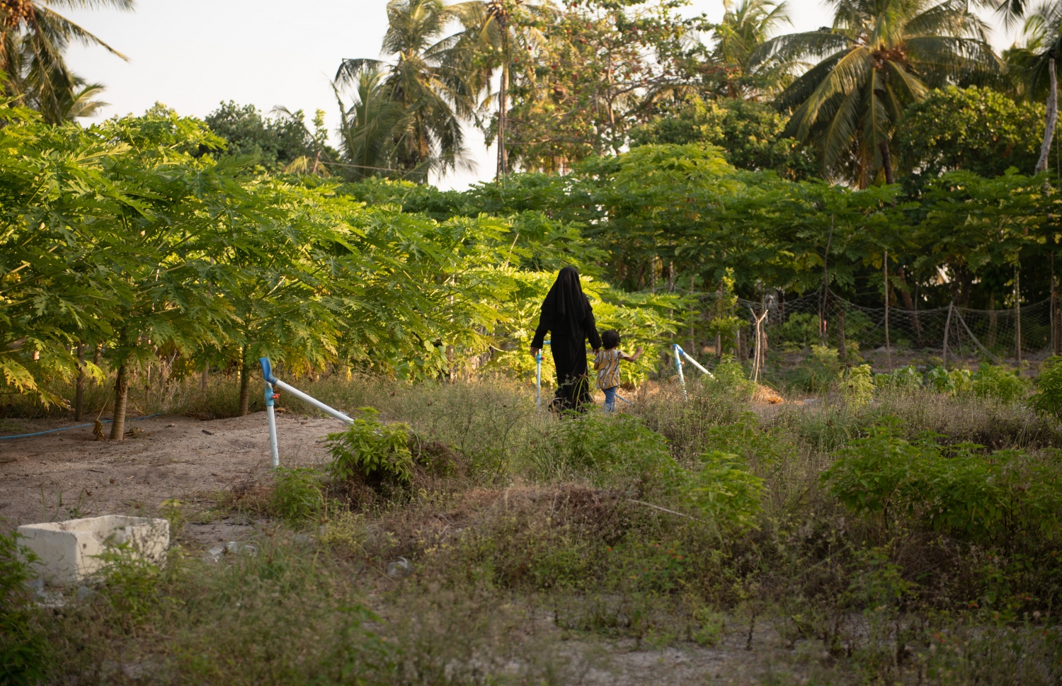 ޣާލިބާ އޭނާގެ ދަރިފުޅަކާ އެކު ދަނޑަށް ދަނީ: އޭނާ އަކީ ތިން ކުދިންގެ މުރާލި މަންމައެއް. އޭނާ ބުނާ ގޮތުން ދަނޑުވެރިކަމުގެ އެކި އެއްޗެހި ހައްދާތާ މިހާރު 18 އަހަރުވެއްޖެ -- ފޮޓޯ: މިހާރު