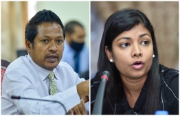 Maafannu North MP Imthiyaz Fahmy (Left) and Meedhoo MP Rozaina Adam (Right): Both MPs have filed police complaints against each other.