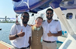 Millie Bobby Brown photographed with Manta Air pilots in the Maldives -- Photo: Manta Air