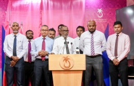 Press conference held by PPM/PNC coalition on Monday -- Photo: Nishan Ali