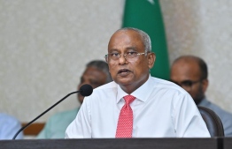 President Ibrahim Mohamed Solih speaking at a press conference -- Photo: President's Office