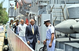 Maldives President Ibrahim Mohamed Solih attended the ceremony held to commission the newly gifted naval vessel by the Indian government-- Photo: President's Office