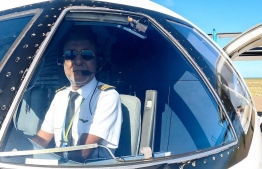 Captain Ibrahim Rasheed on his last flight: He is the first pilot in the Maldives -- Photo: Aviators Maldives