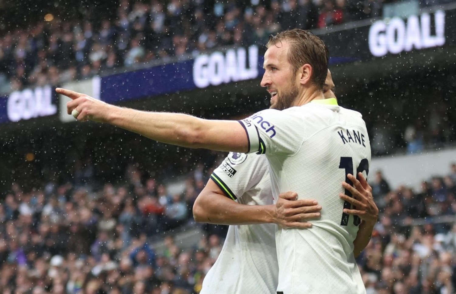 ހެރީ ކޭން ގޯލު ޖެހުމަށް ފަހު އުފާފާޅު ކުރަނީ.-- ފޮޓޯ: އޭއެފްޕީ