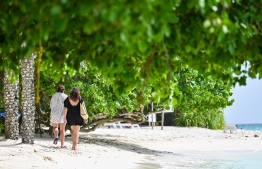 [File] Tourists on an island in the Maldives -- Photo: Nishan Ali | Mihaaru