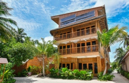 Exterior of Ecoboo, 80 percent of the hotel is made from Bamboo -- Photo: Fayaaz Moosa