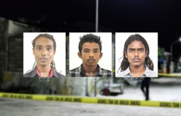 Suspects charged in Naeema's murder case; Ahzam (L), Rifas (C) and Favaz (R).