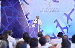 President Ibrahim Mohamed Solih confirmed the new regional airport's location at the inauguration ceremony of Gan International Airport expansion project-- Photo: President's Office