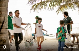 Maldives Vice President Faisal Naseem participates in the large-scale Hulhumale' clean-up organized by Urbanco-- Photo: Urbanco