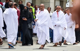 Pilgrims departing for this year's Hajj pilgrimage-- Photo: Mihaaru
