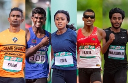 Maldivian athletes competing in the 62nd National Inter State Senior Athletics Championships 2023 -- Photo: Imagesmv/ Athletics association