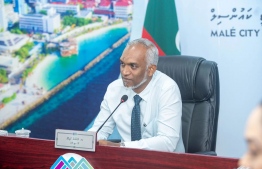 Mayor Dr. Mohamed Muizzu speaks at Wednesday's Council meeting. Amendments to the Rules of Procedure of the Council were submitted by the Mayor. -- Photo: Malé City Council