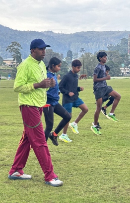 Athletes from Naseer Sports Academy during their training in Nuwara Eliya