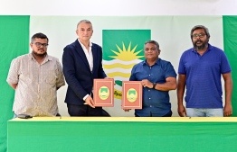 Senior officials of Maziya S.R.C: Maziya was reportedly the only club to provide financial details to the Office of the Sports Commissioner within the specified time -- Photo: Nishan Ali