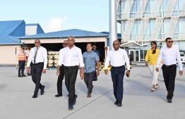 President Ibrahim Mohamed Solih at Velana International Airport before his departure: the presidential campaign tour initiated with the participation of coalition members for the upcoming elections -- Photo: President's Office