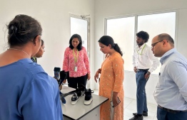 An Indian team, inspects the prosthetics and orthotics lab being built at the Hulhumalé Hospital -- Photo: Hulhumalé Hospital