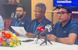 CEO of MIFCO Ismail Fauzy (L) talking during a press conference held on Wednesday, July 12 -- Photo: Mihaaru