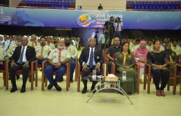 President and Chief Scout Ibrahim Mohamed Solih along with First Lady and Chief Guide Fazna Ahmed attends Monday's ceremony held to greet the contingent participants for the 25th World Scout Jamboree