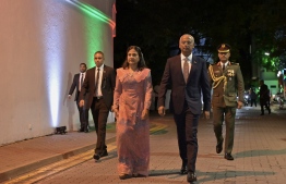 President Ibrahim Mohamed Solih and First Lady Fazna Ahmed at the independence day reception -- Photo: President's Office