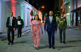President Ibrahim Mohamed Solih arrives at the special Independence Day reception -- Photo: President's Office