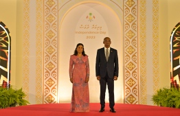Presidential couple at the Independence Day reception-- Photo: President's Office