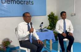 Nasheed endorses Labeeb and claims Solih will face an embarrassing defeat at the presidential elections this year-- Photo: The Democrats