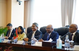 Foreign Minister Abdulla Shahid and ministry officials at a meeting between Japan and Maldives -- Photo: Foreign Ministry