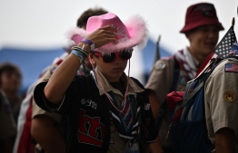 Scouts arrive for the 2023 World Scout Jamboree closing ceremony and "K-pop Super Live" concert at the World Cup Stadium in Seoul on August 11, 2023. Tens of thousands of scouts gathered August 11 for a massive K-pop festival in Seoul, as South Korea seeks to salvage a problem-plagued jamboree with "the power of Korean culture". -- Photo: Anthony Wallace / AFP