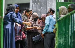 The draw held at National Football Stadium to award plots from Male' region to eligible applicants-- Photo: Fayaz Moosa | Mihaaru