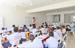 A class in session at Dharumavantha School in Male' -- Photo: Nishan Ali