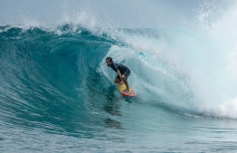 Hawaiian surfer and Coco's sibling Mason came in third tying with his sister in the single fin division-- Photo: Four Seasons Kuda Huraa