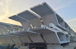 The pre-cast segments required for the bridge super-structure-- Photo: Indian High Commission