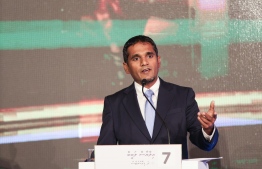 Ilyas speaking at the Sangu Presidential Debate: he outlined his plans to increase individual prosperity