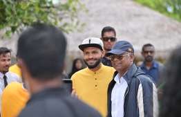 MDP's presidential candidate President Ibrahim Mohamed Solih welcomed at Haa Dhaal atoll Nolhivaram -- Photo: MDP