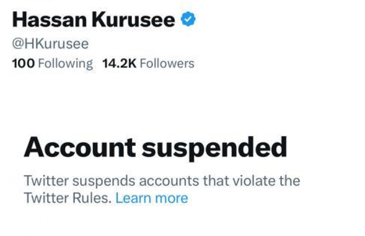 "ހަސަން ކުރުސީ" އެކައުންޓް ސަސްޕެންޑުކޮށްފި