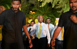 President Ibrahim Mohamed Solih in Addu City-- Photo: Mihaaru
