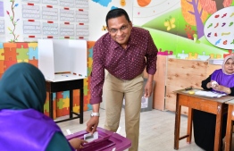 People's National Congress (PNC) presidential candidate Mohamed Nazim casting his vote -- Photo: MNP